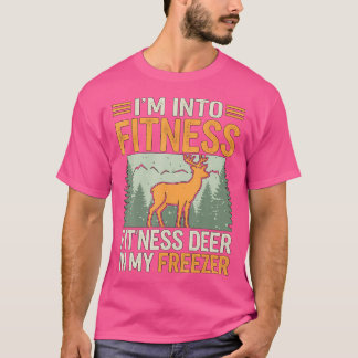 私は私の冷凍庫のハンティでフィットネスフィットネス鹿に興味がある Tシャツ