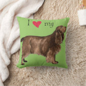 私は私の分野スパニエル犬を愛します クッション (ブランケット)