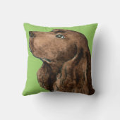 私は私の分野スパニエル犬を愛します クッション (裏面)