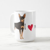 私は私の分Pinを愛します コーヒーマグカップ (正面左)