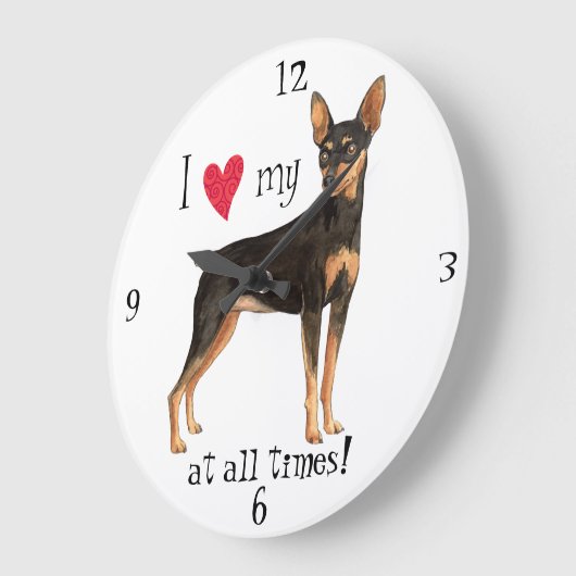 私は私の分Pinを愛します ラージ壁時計 (傾斜)