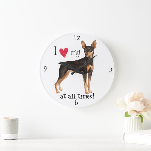 私は私の分Pinを愛します ラージ壁時計 (ホーム)