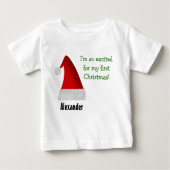 私は私の初めてのクリスマスのためにとても興奮します! ベビーTシャツ (正面)