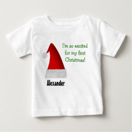 私は私の初めてのクリスマスのためにとても興奮します! ベビーTシャツ