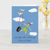 私は私の友人から少し助けと高くなります カード (黄色い花)