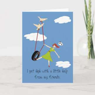 私は私の友人から少し助けと高くなります カード