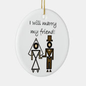 私は私の友人と結婚します セラミックオーナメント (右)