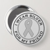私は私の友人のための銀を身に着けています 缶バッジ (正面&裏面)