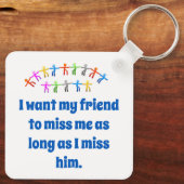 私は私の友人を私に恋しく思したい – 友情引用文 キーホルダー (裏面)