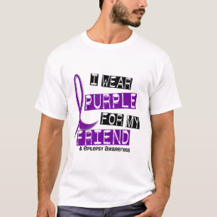 私は私の友人37の癲癇のための紫色を身に着けています Tシャツ