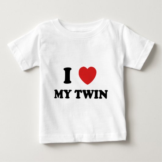 私は私の双子を愛している ベビーTシャツ (正面)