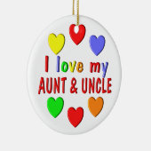 私は私の叔母さんおよび叔父さんを愛します セラミックオーナメント (右)