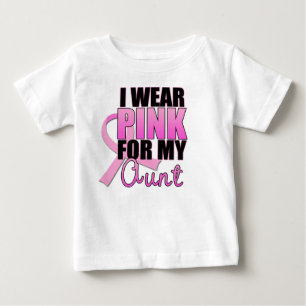 私は私の叔母さんのためのピンクを身に着けています ベビーTシャツ