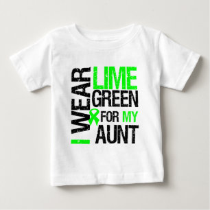 私は私の叔母さんのためのLymphomaライムグリーンを身に着けています ベビーTシャツ