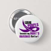 私は私の叔母さんののためのMemories 33紫色を身に着けています 缶バッジ (正面&裏面)