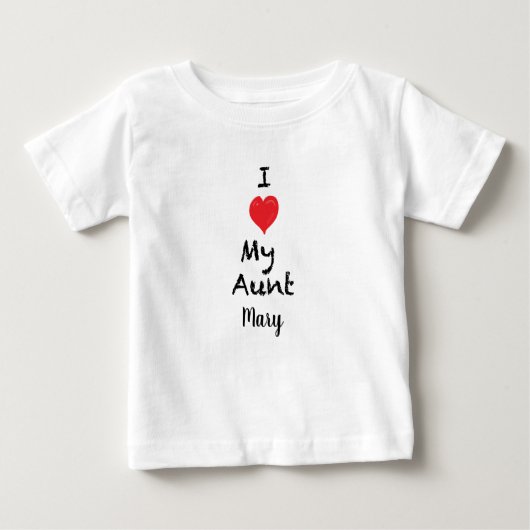 私は私の叔母さんを愛しますCustomizable Baby Shirt ベビーTシャツ (正面)