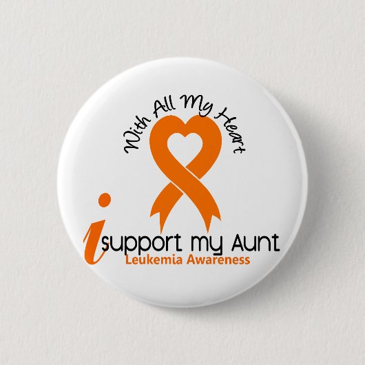 私は私の叔母さんを支えますLeukemia 缶バッジ (正面)
