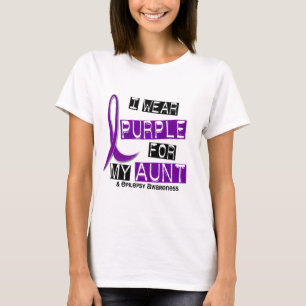 私は私の叔母さん37癲癇のための紫色を身に着けています Tシャツ