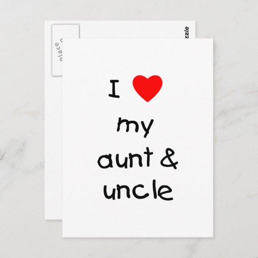 私は私の叔母と叔父を愛している ポストカード (正面/裏面)