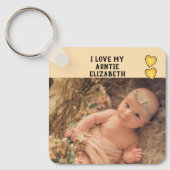 私は私の叔母の名前の写真が大好き黄色の両面 キーホルダー (正面)
