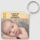 私は私の叔母の名前の写真が大好き黄色の両面 キーホルダー (裏面)