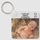 私は私の叔母の名前の写真グレー両面が大好き キーホルダー (正面)