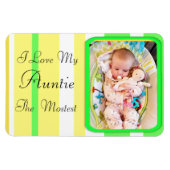 私は私の叔母ライムグリーンマグネットが大好パーソナライズされたき マグネット (横)