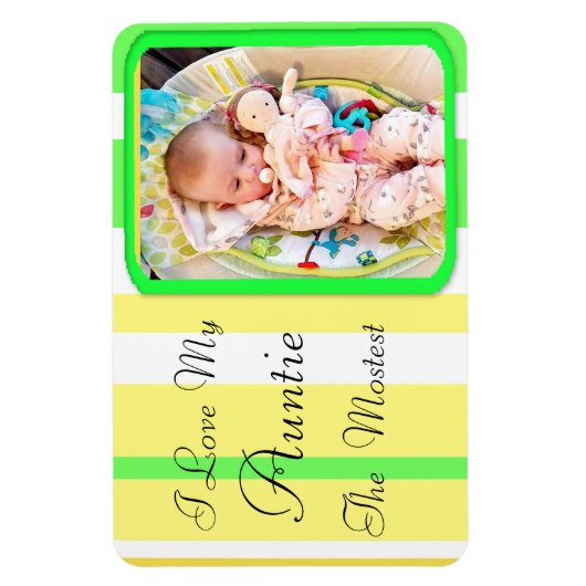私は私の叔母ライムグリーンマグネットが大好パーソナライズされたき マグネット (縦)