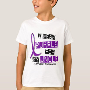 私は私の叔父さん37癲癇のための紫色を身に着けています Tシャツ