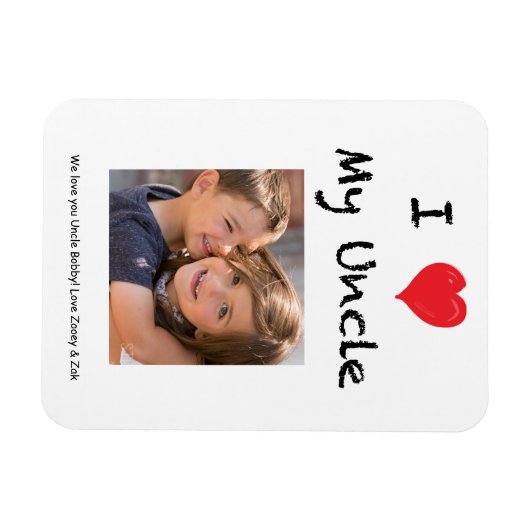 私は私の叔父のフォトマグネットの形見が大好き マグネット (横)