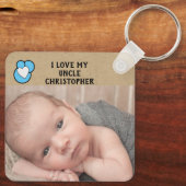 私は私の叔父の名前の写真の青の両面が大好き キーホルダー (裏面)