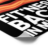 私は私の口の中でフィットネスベーコンにTシャツBbq肉 ポスター (角)