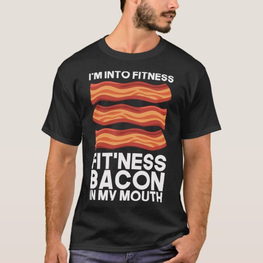 私は私の口の中でフィットネスベーコンにTシャツBbq肉 Tシャツ (正面)