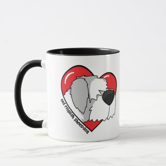 私は私の古い英国の牧羊犬のマグを愛します マグカップ (左)