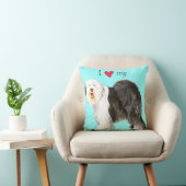 私は私の古い英国の牧羊犬を愛します クッション (椅子)