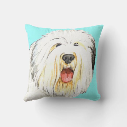 私は私の古い英国の牧羊犬を愛します クッション (裏面)