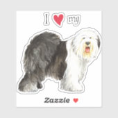 私は私の古い英語シェプドッグのビニールステッカーが大好き シール (シート)