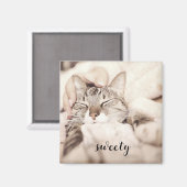 私は私の可愛い小さな猫の写真が大好き マグネット (正面/裏面)