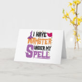 私は私の呪文の下でハムスター面白いハロウィーンギフトを持っている カード (黄色い花)