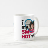 私は私の喫煙熱い妻の写真が大好カスタムき コーヒーマグカップ (正面右)