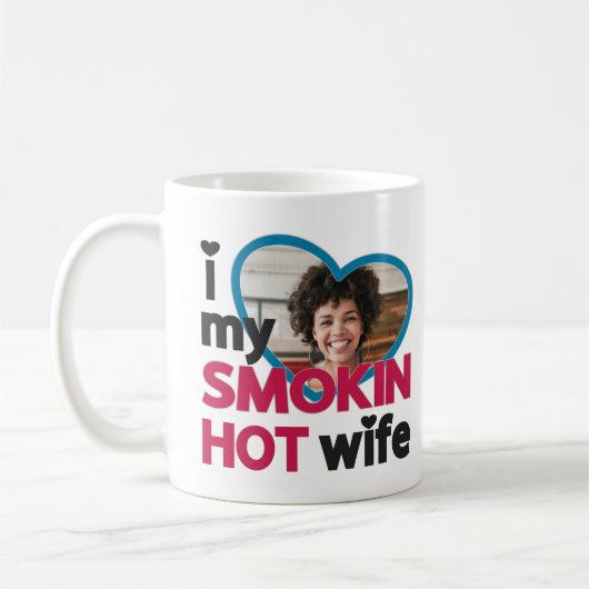 私は私の喫煙熱い妻の写真が大好カスタムき コーヒーマグカップ (左)