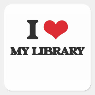 私は私の図書館を愛します スクエアシール