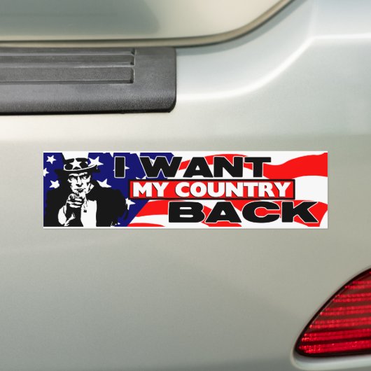 私は私の国の背部がほしいと思います! バンパーステッカー (車上)