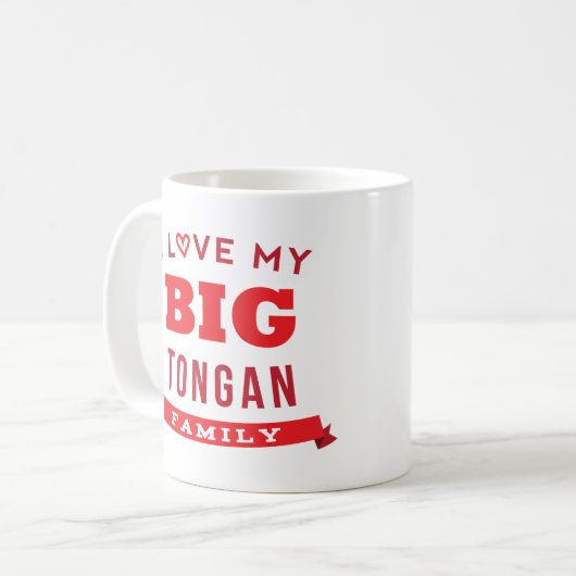 私は私の大きいTongan家族会のTシャツのアイディアを愛します コーヒーマグカップ (正面左)
