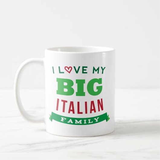 私は私の大きくイタリアンな家族会のTシャツのアイディアを愛します コーヒーマグカップ (左)