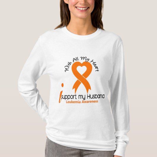 私は私の夫の白血病を支えます Tシャツ (正面)