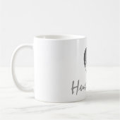私は私の夫の黒く及び白いハートのマグを愛します コーヒーマグカップ (左)