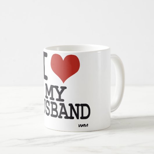 私は私の夫を愛します コーヒーマグカップ (正面右)