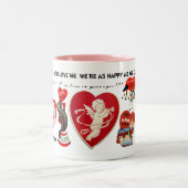 私は私の夫を愛します ツートーンマグカップ (中央)