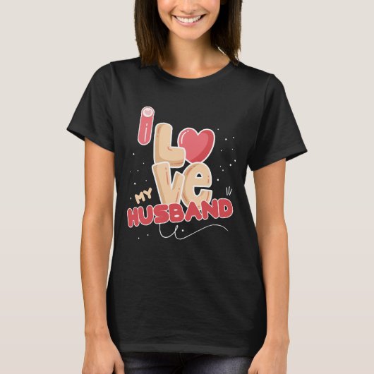 私は私の夫を愛します Tシャツ (正面)